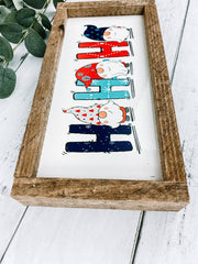 HO HO HO Gnome Christmas Subway Tile Sign