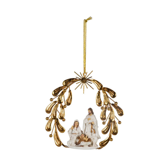 Holy Night Resin Nativity Scene Ornament