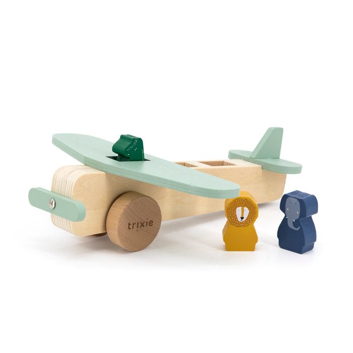 Holz-Flugzeug mit Tieren | Trixie