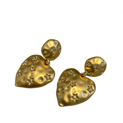 Vintage Medieval Heart Earrings
