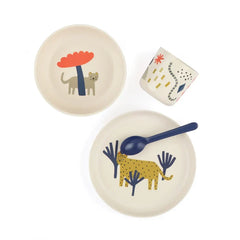Illustrated Bamboo Kid Dinner Set