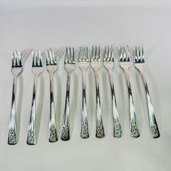 International Silver Silver Belle Cold Meat Forks Set of 9