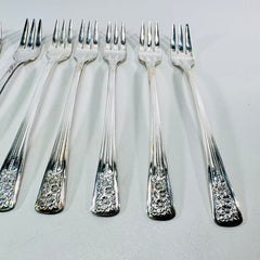 International Silver Silver Belle Cold Meat Forks Set of 9
