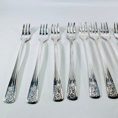 International Silver Silver Belle Cold Meat Forks Set of 9