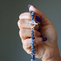 toggle clasp on iolite necklace