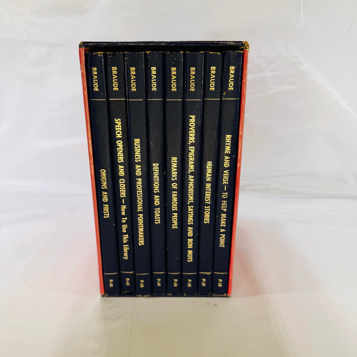 Jacob M. Braude's Complete Speaker's and Toastmaster's Library (1967) – 8 Volume Box Set