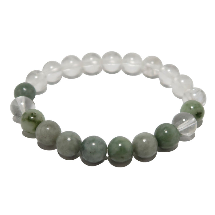 jade and clear quartz bracelet