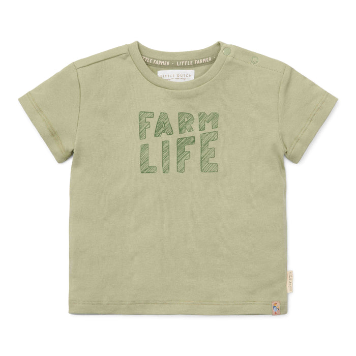 Grünes Kurzarm-T-Shirt Little Farm von Little Dutch für Babys und Kinder