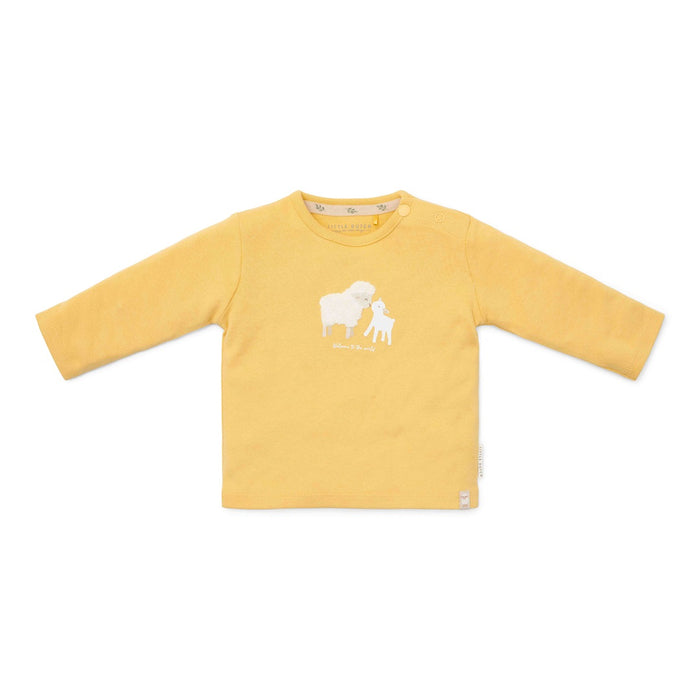 Little Dutch Langarmshirt Warm Yellow mit Schafmotiv aus Bio-Baumwolle für Babys