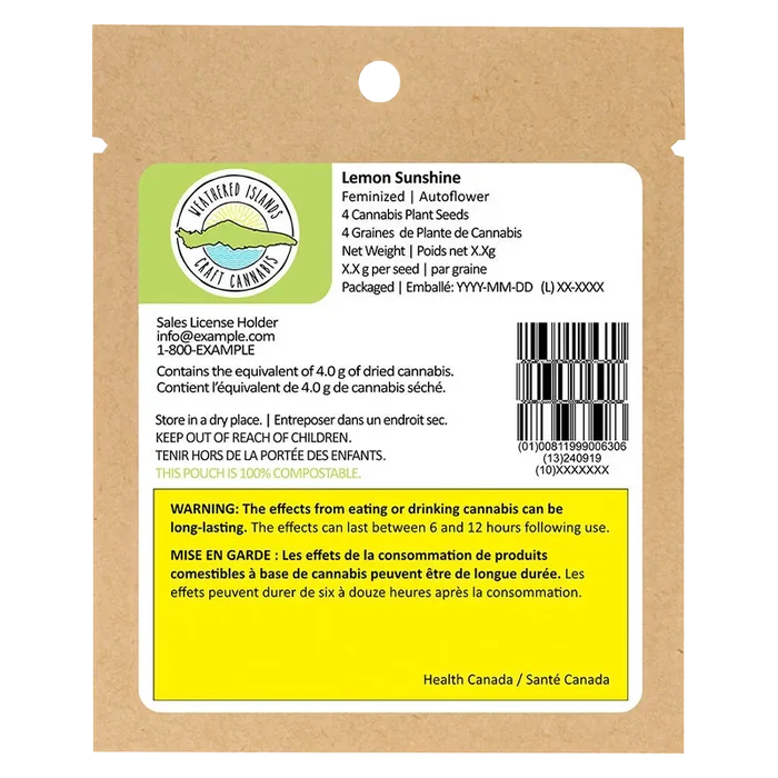 Weathered Islands 4 pack Lemon Sunshine Autoflower Feminized Seeds Cannabis