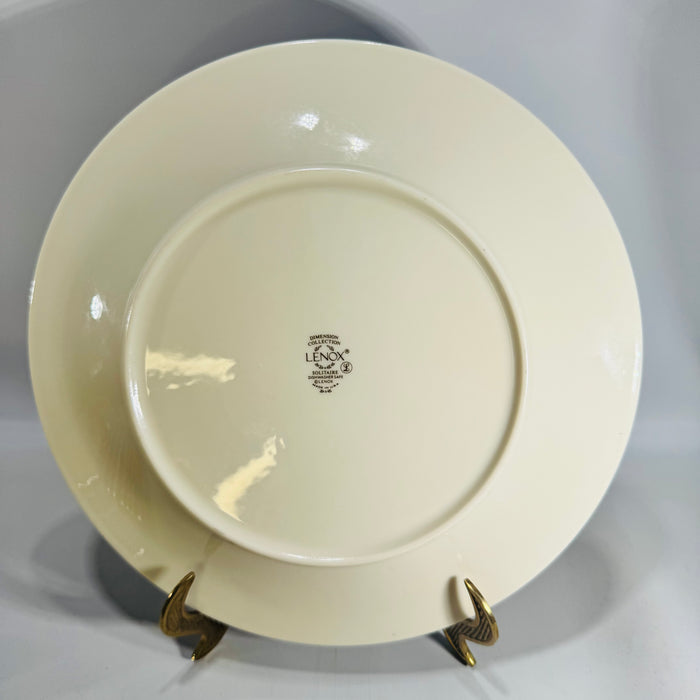 Lenox Solitaire Christmas Accent Luncheon Plate 9 3/8 Inch Holly Platinum 1999 to 2001 Single Plate