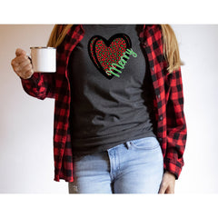 Leopard Christmas Tshirt, Merry Tshirt, Christmas Leopard Tshirt T-Shirt