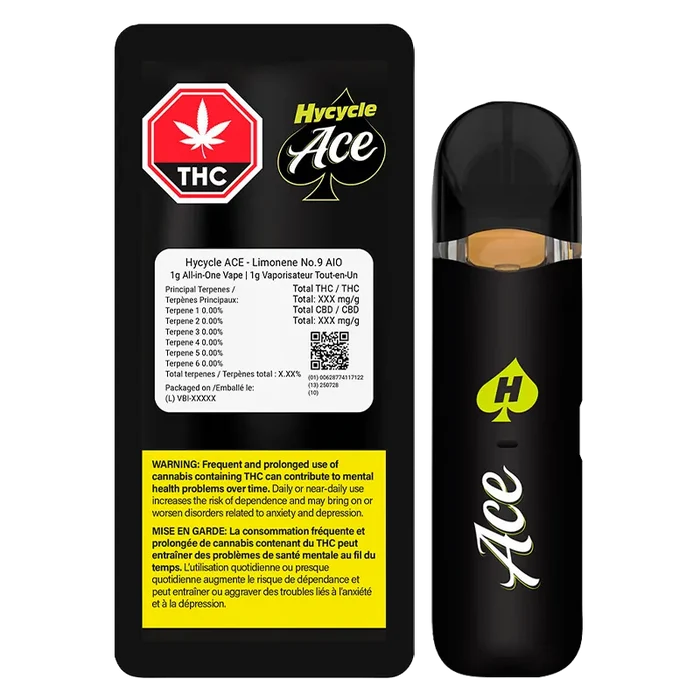Hycycle ACE 1 g Limonene No 9 Live Resin Disposable Vape Vapes