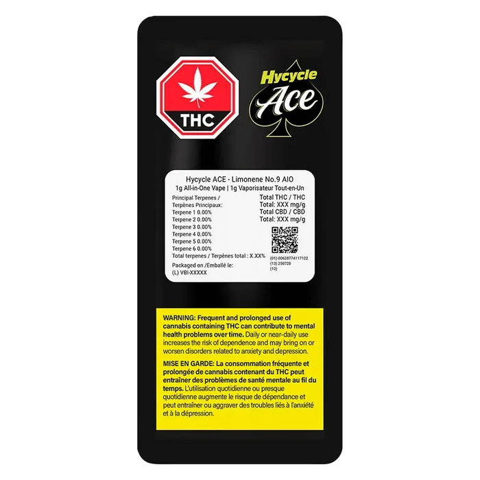 Hycycle ACE 1 g Limonene No 9 Live Resin Disposable Vape Vapes