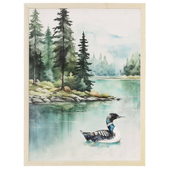 Loon Lake Scene - Thin Frame Rectangle