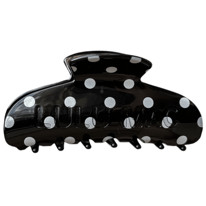 LuLu Mac Hair Clip Blk/White Polka Dots - 260 Broadway Boutique