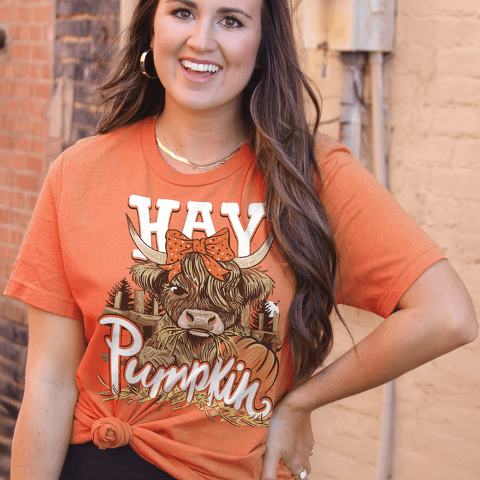 LuLu Mac Hay Pumpkin Tee - 260 Broadway Boutique