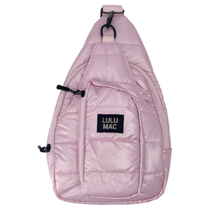 LuLu Mac Puffer Metallic Sling Bag-Rose Gold - 260 Broadway Boutique