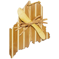 Maine Shaped Charcuterie Board & Cheese Spreader Knife Set