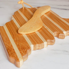 Maine Shaped Charcuterie Board & Cheese Spreader Knife Set