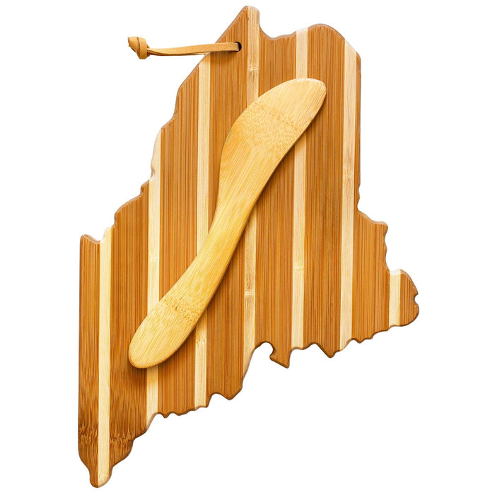 Maine Shaped Charcuterie Board & Cheese Spreader Knife Set