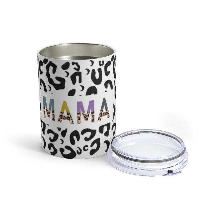 Mama Black and White Leopard Tumbler 10oz Mug