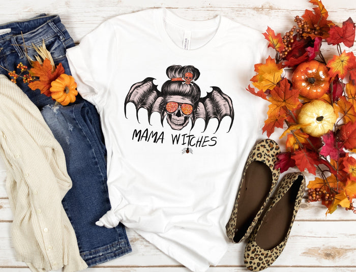 Mama Witches Tshirt, Mom Halloween Shirt, Mom Skull Shirt T-Shirt