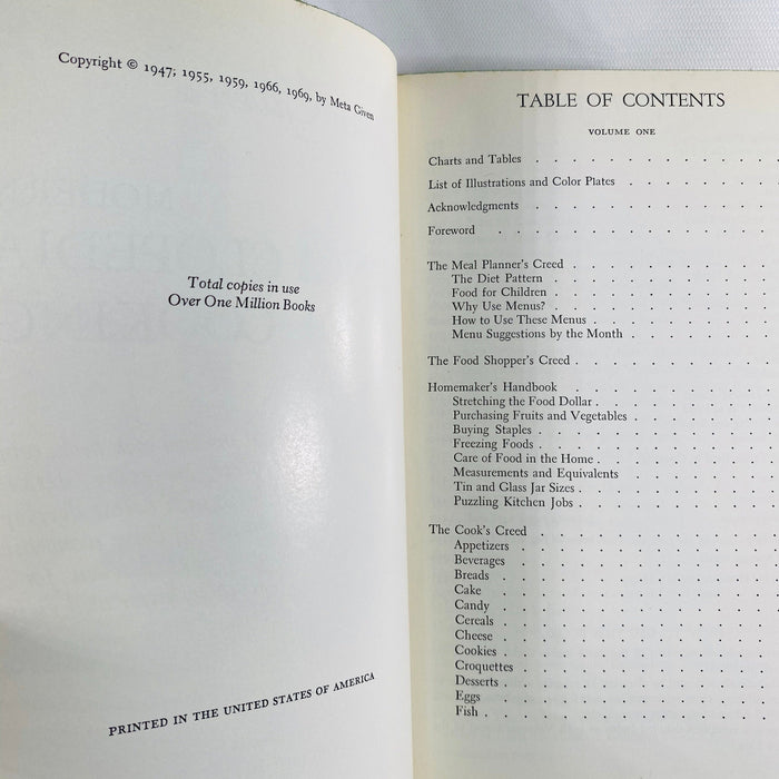Meta Given's Modern Encyclopedia of Cooking Volume One A New Revised Edition 1969 Vintage Book