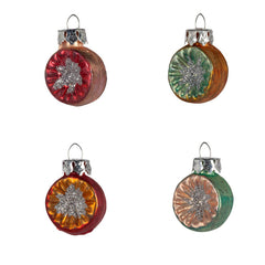Mini Glass Reflector Ornaments, Set of 8