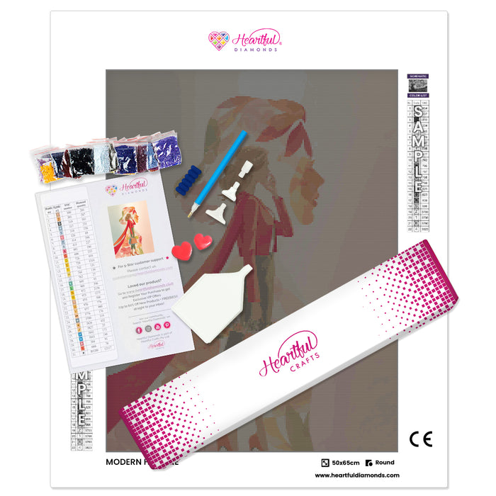 Modern Heroine Diamond Painting Kit-50x65cm (20x26 in)-Heartful Diamonds