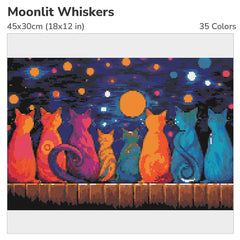 Moonlit Whiskers Diamond Painting Kit-45x30cm (18x12 in)-Heartful Diamonds