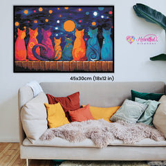 Moonlit Whiskers Diamond Painting Kit-45x30cm (18x12 in)-Heartful Diamonds