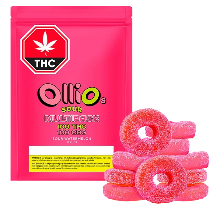 Olli O's 10 pack Multipack Sour Watermelon Gummies Edibles