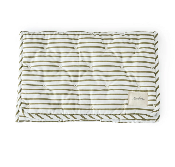 Olive Stripes On the Go Portable Changing Pad