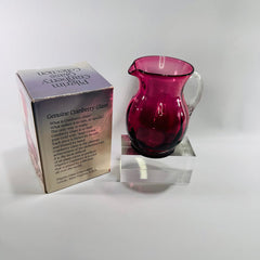 Pilgrim Cranberry Glass Mini Pitcher Hand Blown Creamer with Original Box