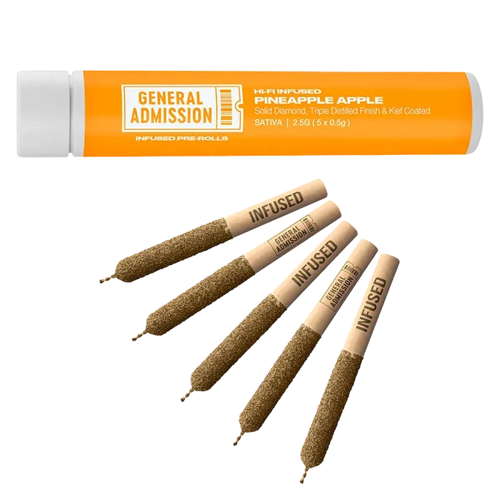 General Admission 2.5 g Pineapple Apple Hi-Fi Infused PR 5 x 0.5 g Pre-Rolls