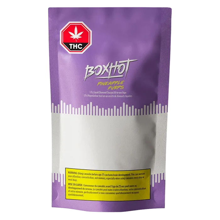BOXHOT 1 g Pineapple Purps Liquid Diamond Charged Disposable Vape Vapes