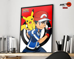 Anime Town Creations Poster Pokemon Ash and Pikachu 5" x 7" Home Goods - Anime Pokemon Poster