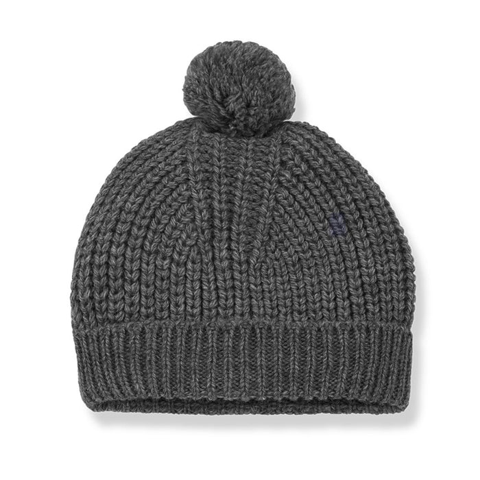 Pom-Pom Beanie in Grey