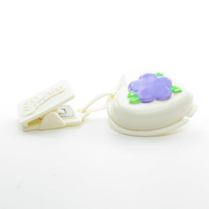 Poochie clip-on ink stamp with purple flower