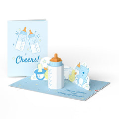 Poppin' Bottles and Changing Diapers New Baby Lovepop card