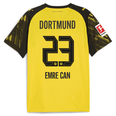 Puma BVB Dortmund Emre Can Home Jersey w/ Bundesliga Patch 25/26 (Faster Yellow/Black) | SoccerWearhouse