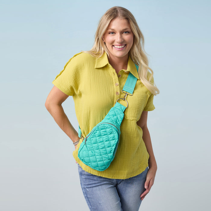Rhea Puffer Crossbody - Aquamarine
