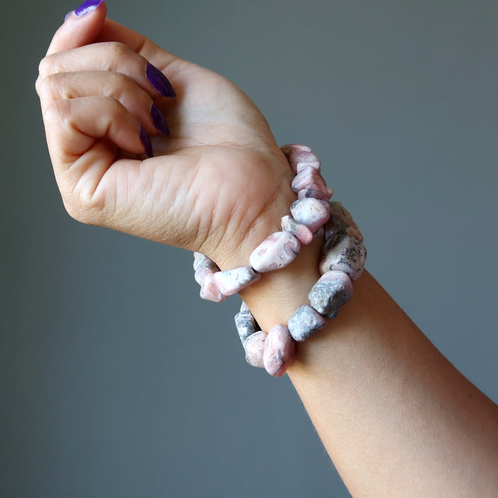 rhodochrosite nugget bracelets