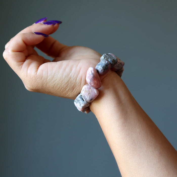 rhodochrosite nugget bracelet
