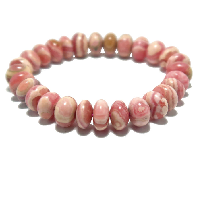rhodochrosite rondelle bracelet