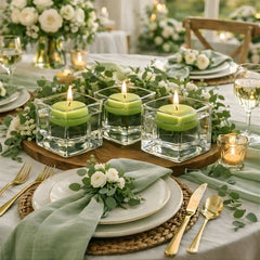 Richland Floating Candles 3" Green Set of 12