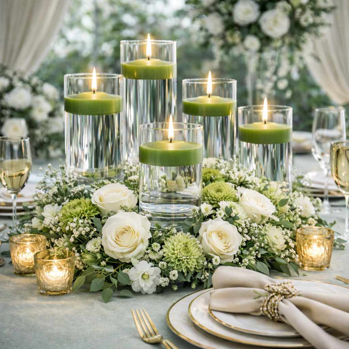 Richland Floating Candles 3" Green Set of 12