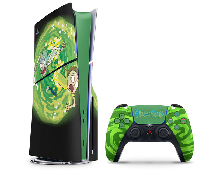 Anime Town Creations PS5 Slim Rick and Morty Portal PS5 Slim Skins - Anime Rick and Morty PS5 Slim Skin