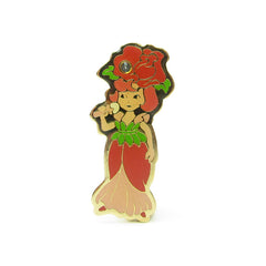 Rose Petal Place enamel pin with rhinestone